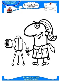 Çocuklar İçin Fotografçı Boyama Sayfaları 